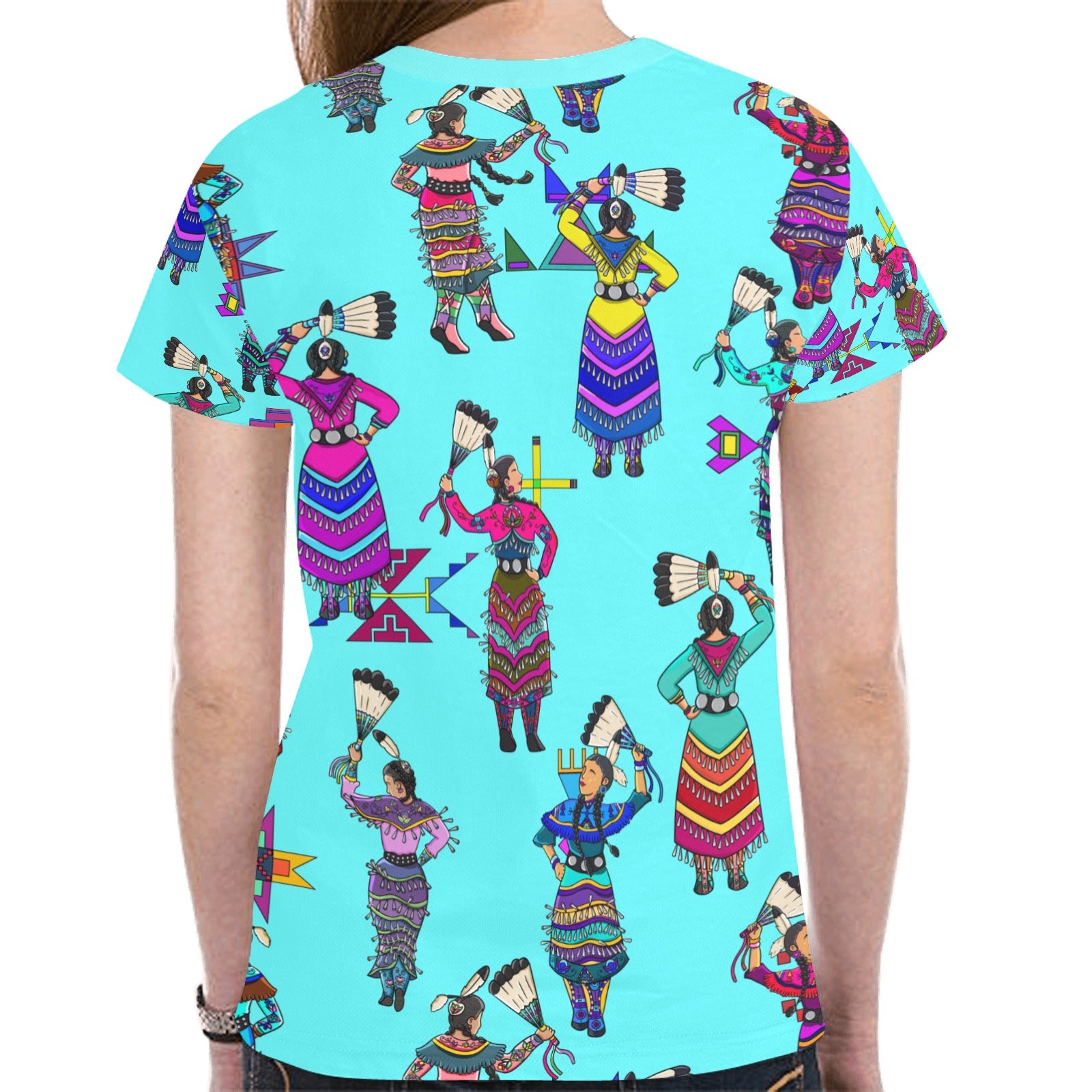 Women's Jingle Dancers Turquoise T-shirt for Women