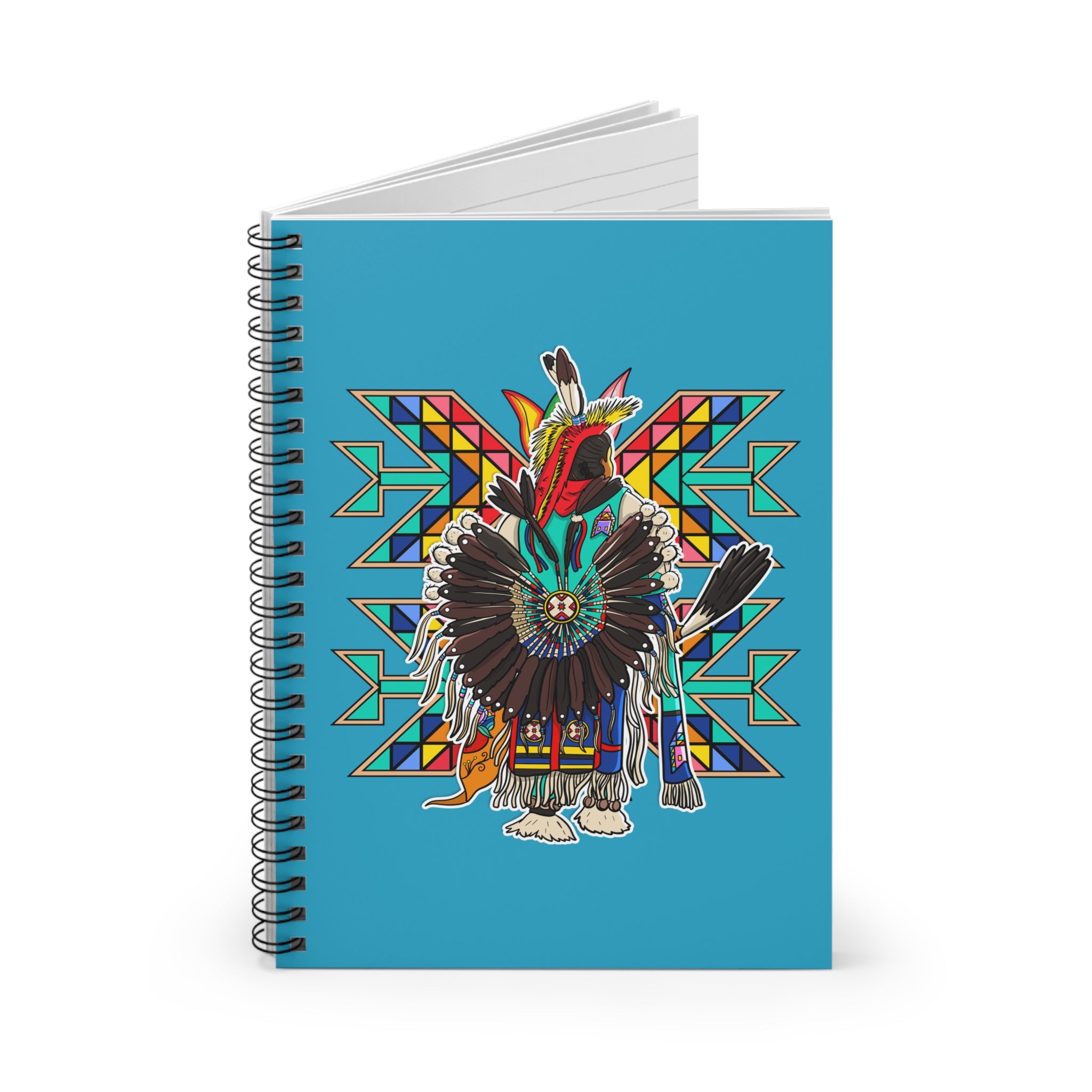 Traditional Powwow Man Dancer 4 Spiral Notebook