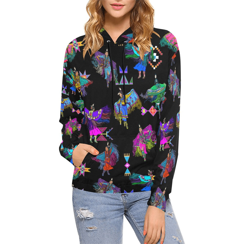 Women's Fancy Dancers Black Hoodie for Women (USA Size)