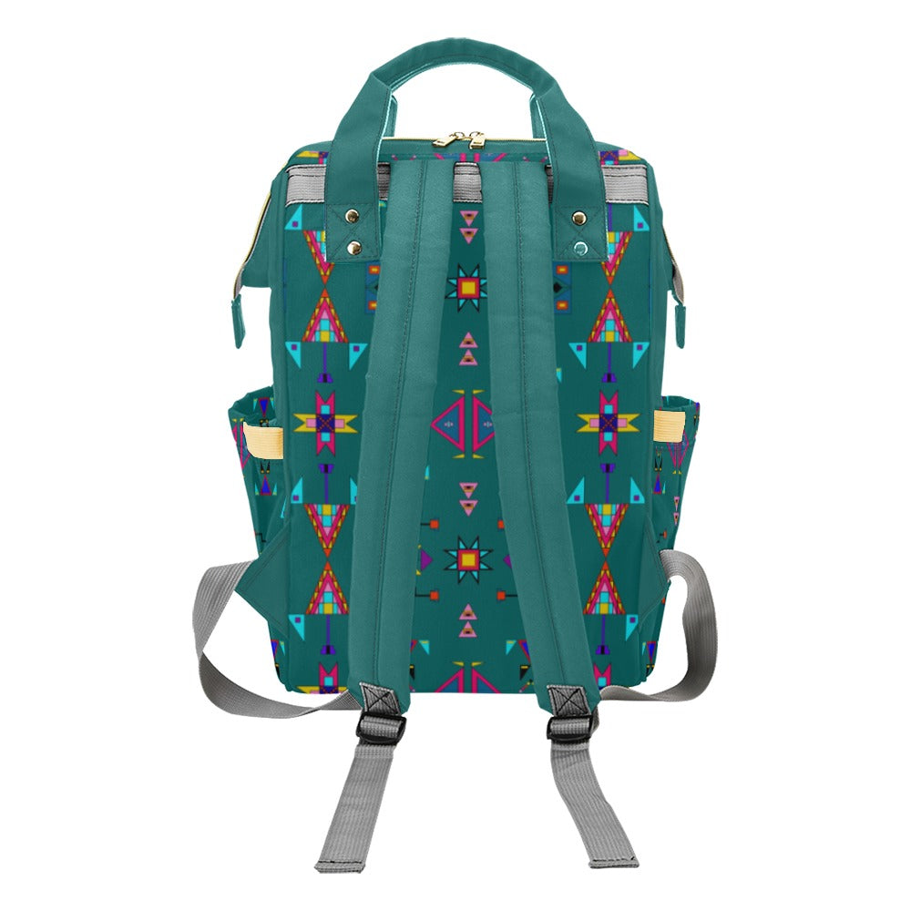 Enemy Territory Teal Multi-Function Diaper Backpack/Diaper Bag