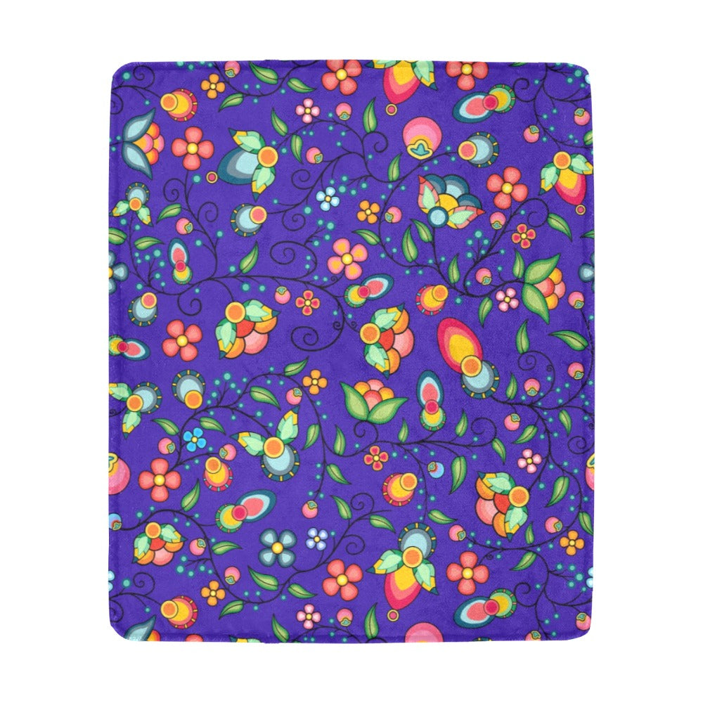 Floral Bounty Blue Ultra-Soft Micro Fleece Blanket 50"x60"