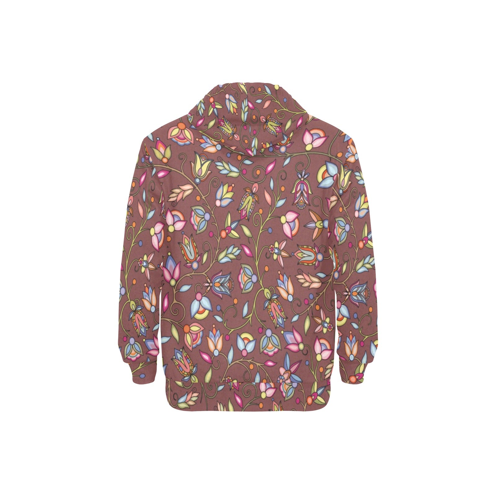 Buffalo Bloom Clay Men's Long Sleeve Fleece Hoodie