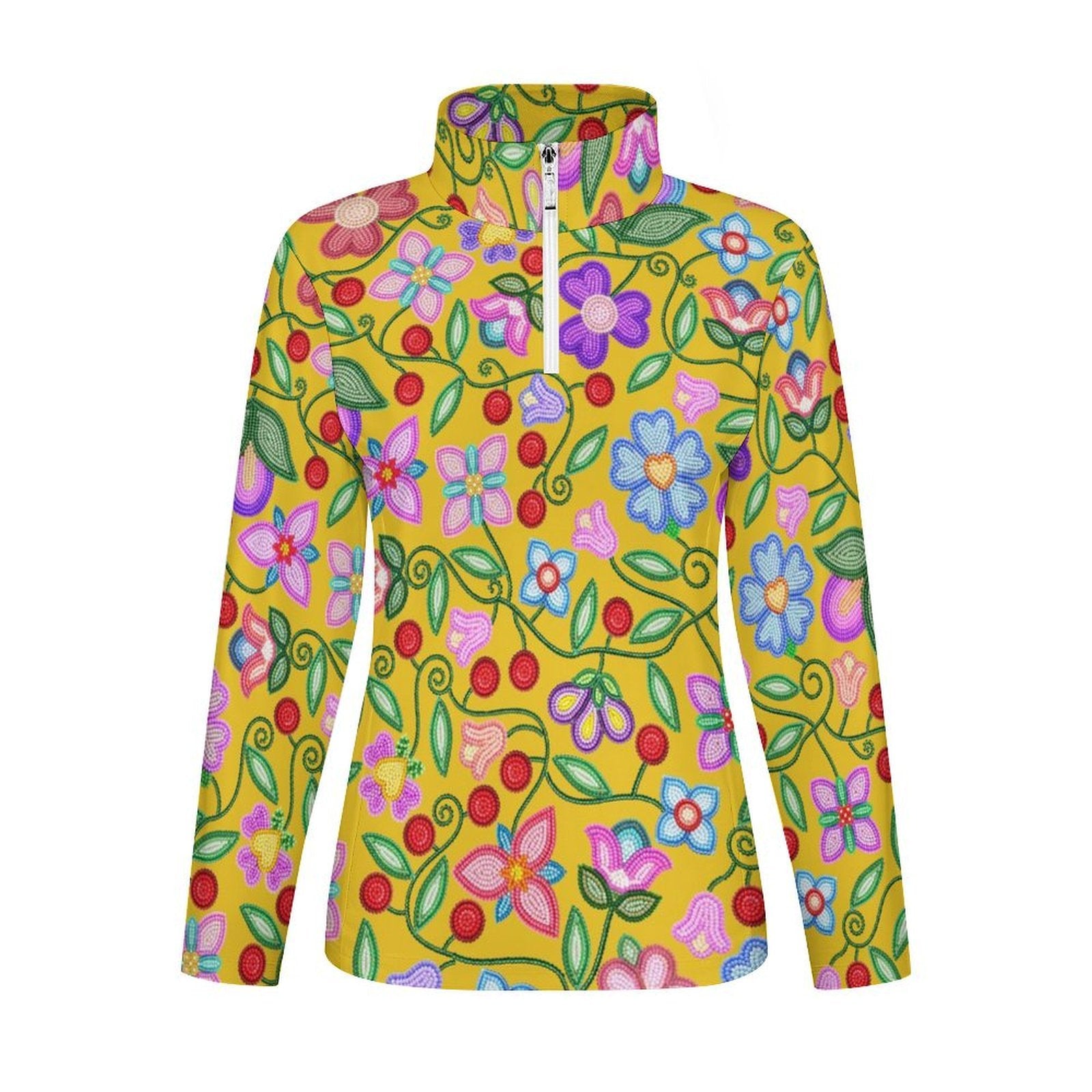 Petal Harmony Ochre Long Sleeve Yoga Shirt