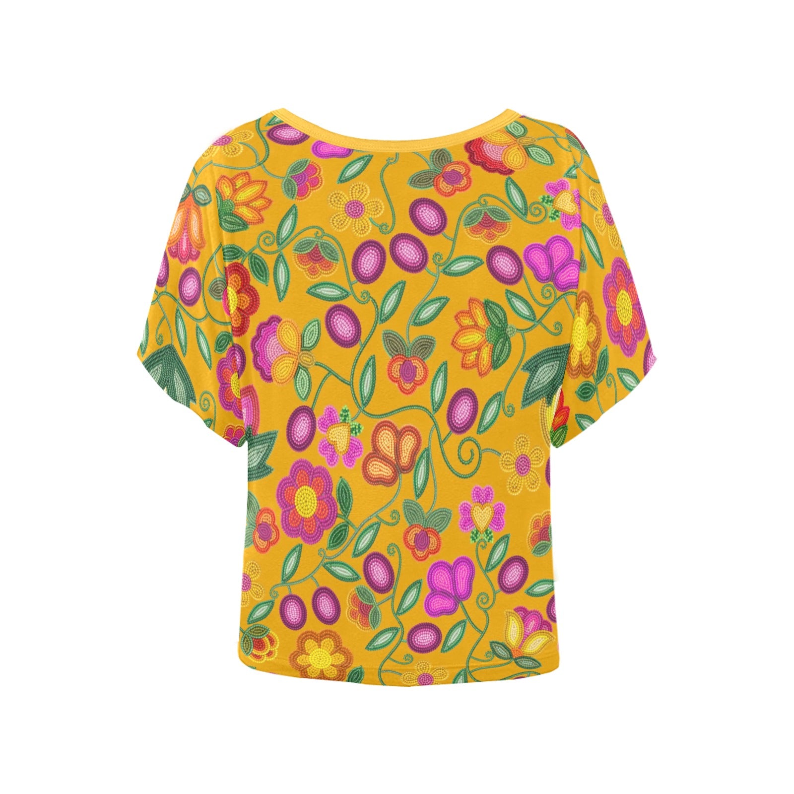 Boreal Bounty Yellow Women's Batwing-Sleeved Blouse T-shirt