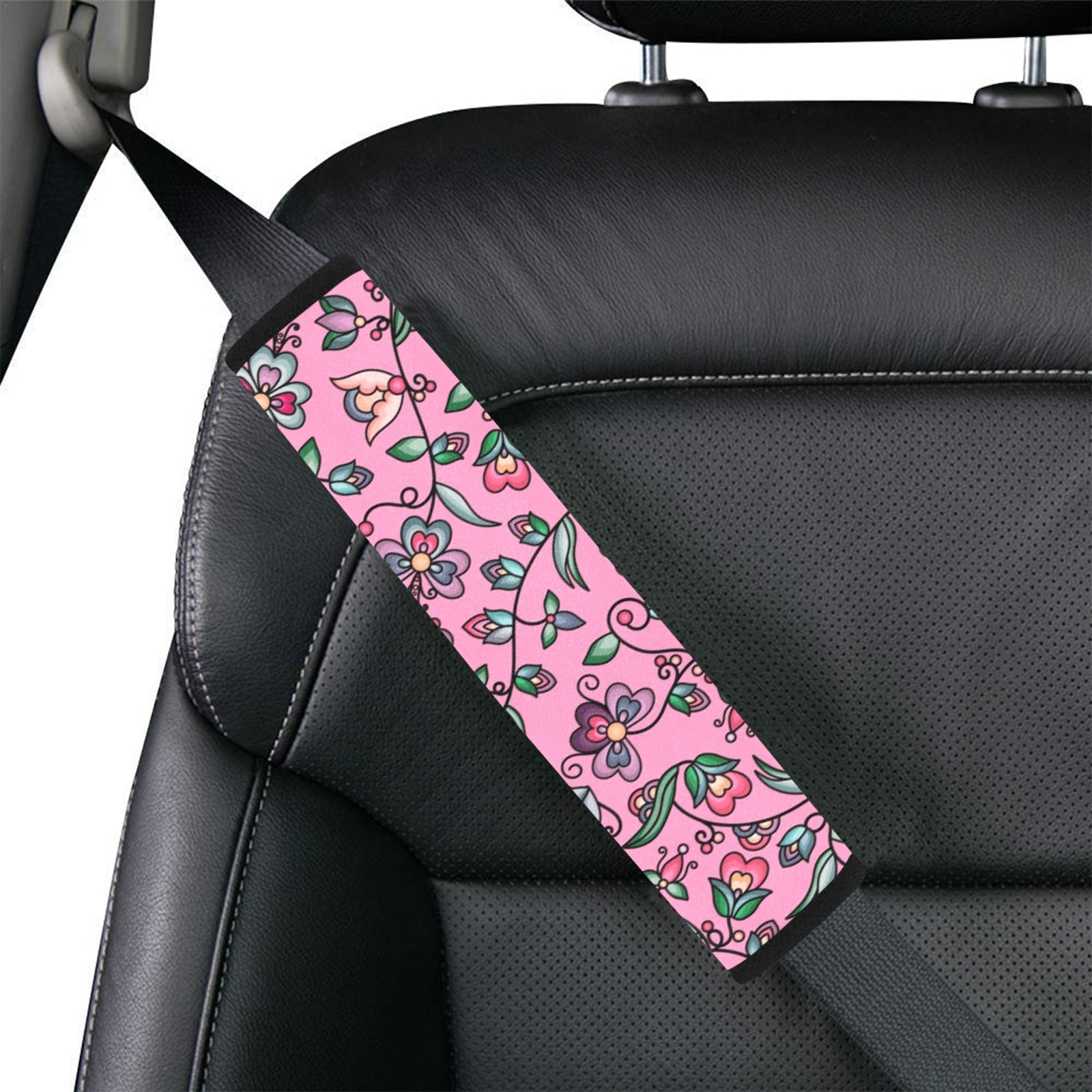 Amber Evening Garland Pink Car Seat Belt Cover 7''x12.6'' (Pack of 2)