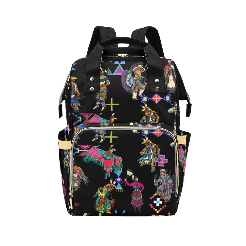 Grand Entry Dancers Black Multi-Function Diaper Backpack/Diaper Bag