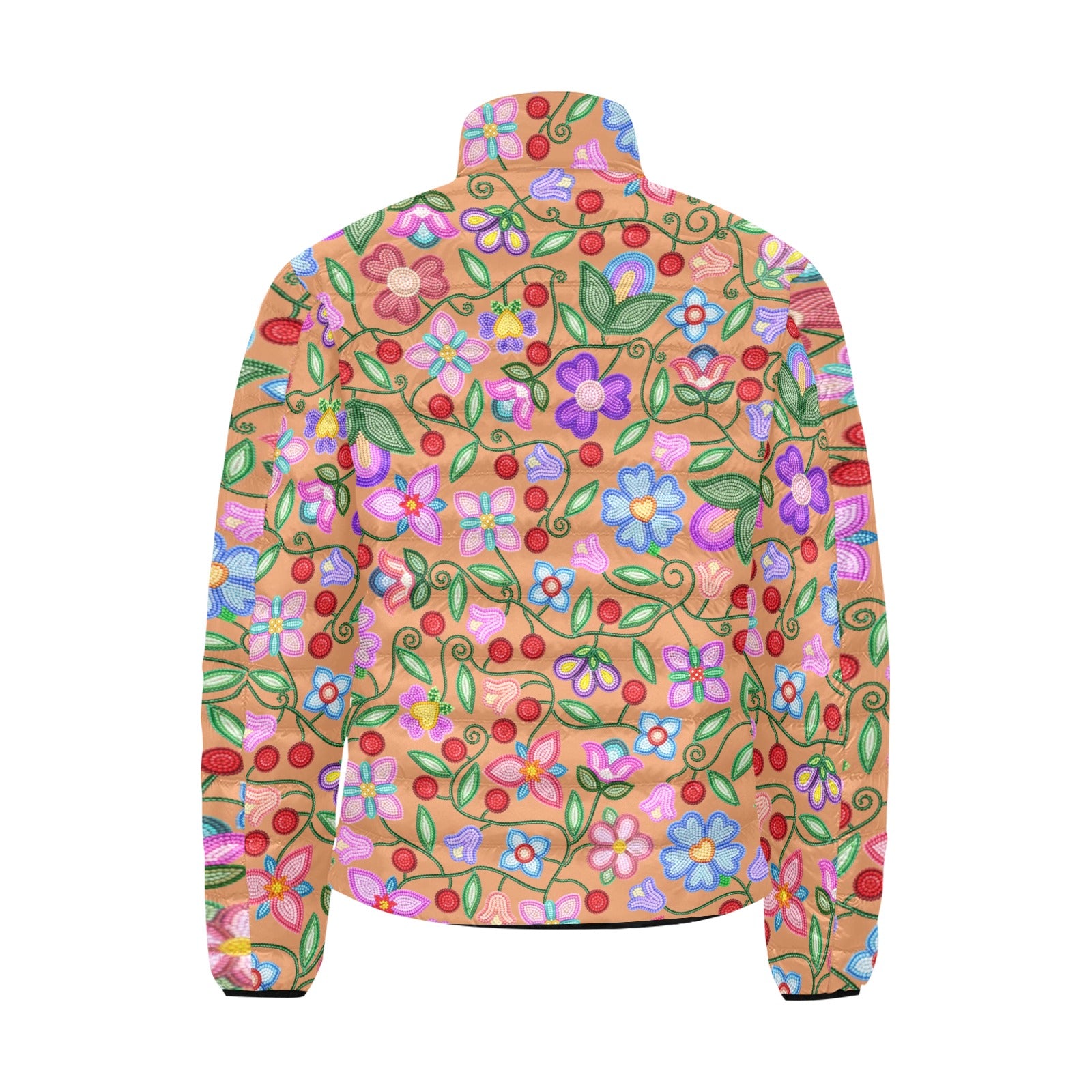 Petal Harmony Terracotta Men's Padded Jacket