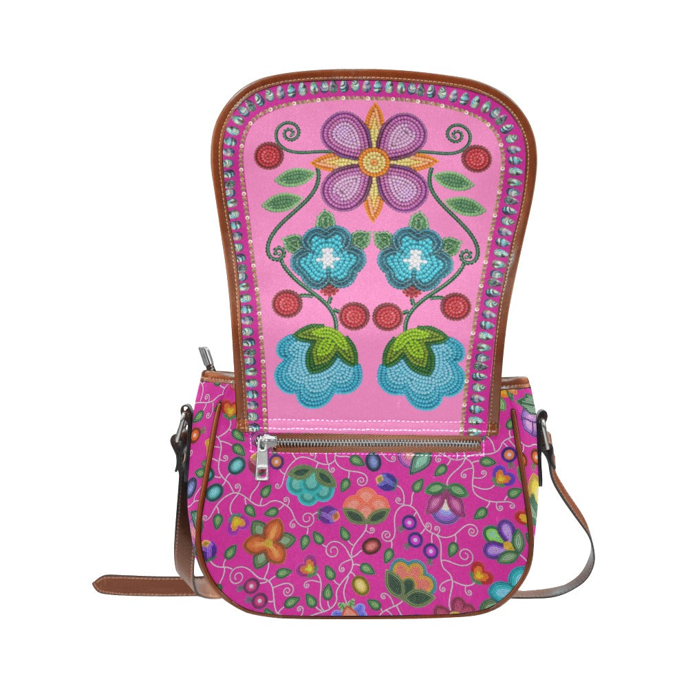Beaded Offering Pink Saddle Bag/Large