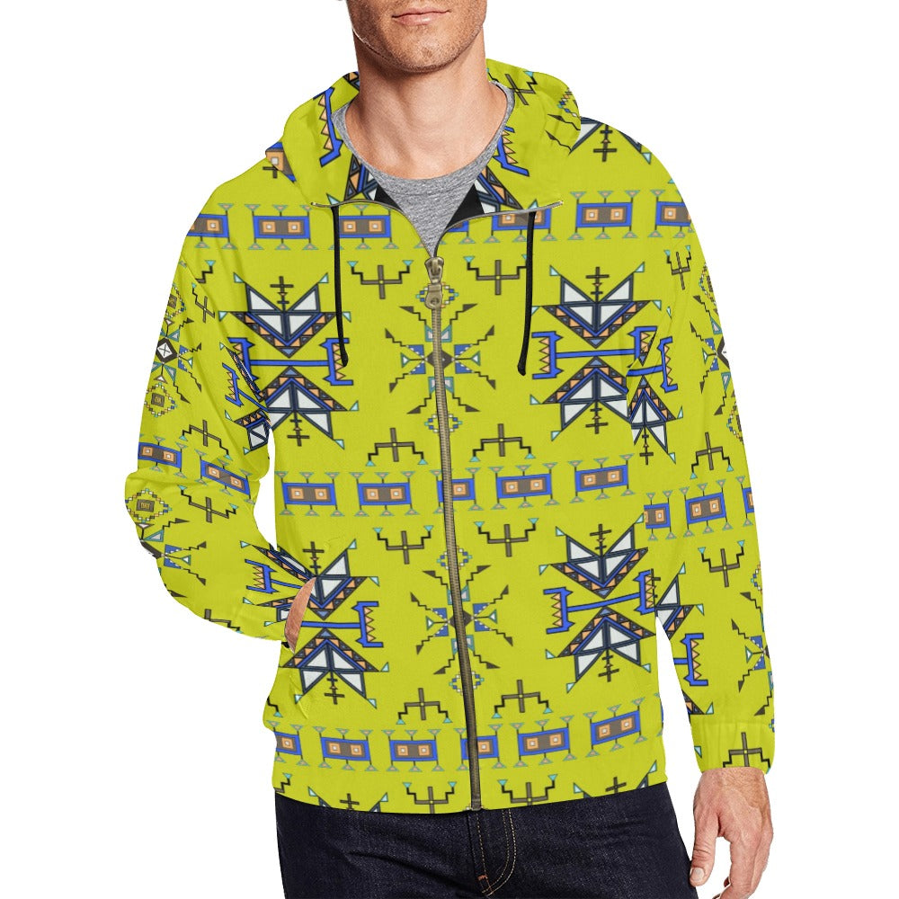 Eagle Strike Lime Men's Zipper Hoodie