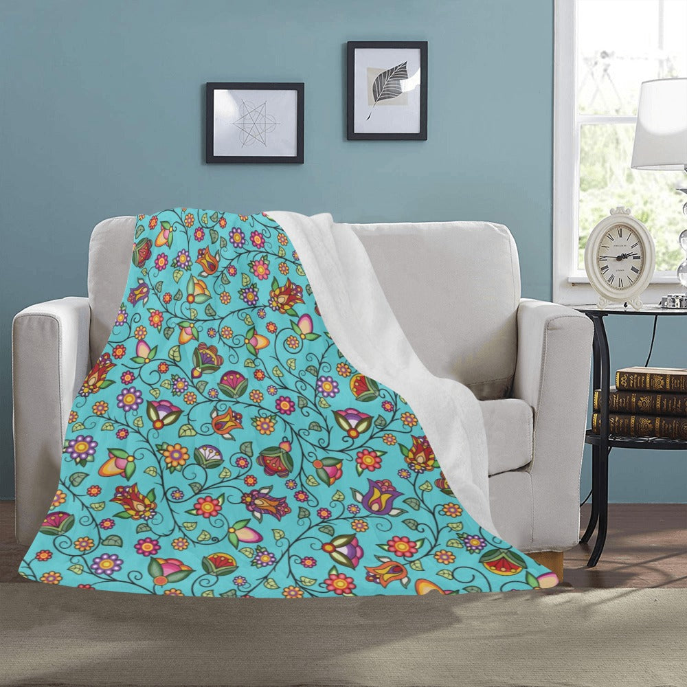 Heartbeat Petals Turquoise Ultra-Soft Micro Fleece Blanket 50"x60"