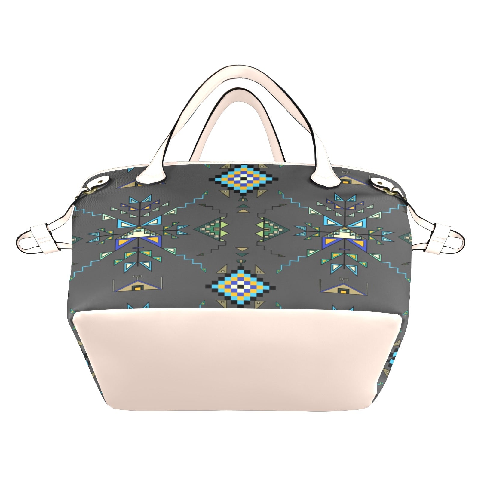 Bear Shield Dark Gray Clover Canvas Tote Bag