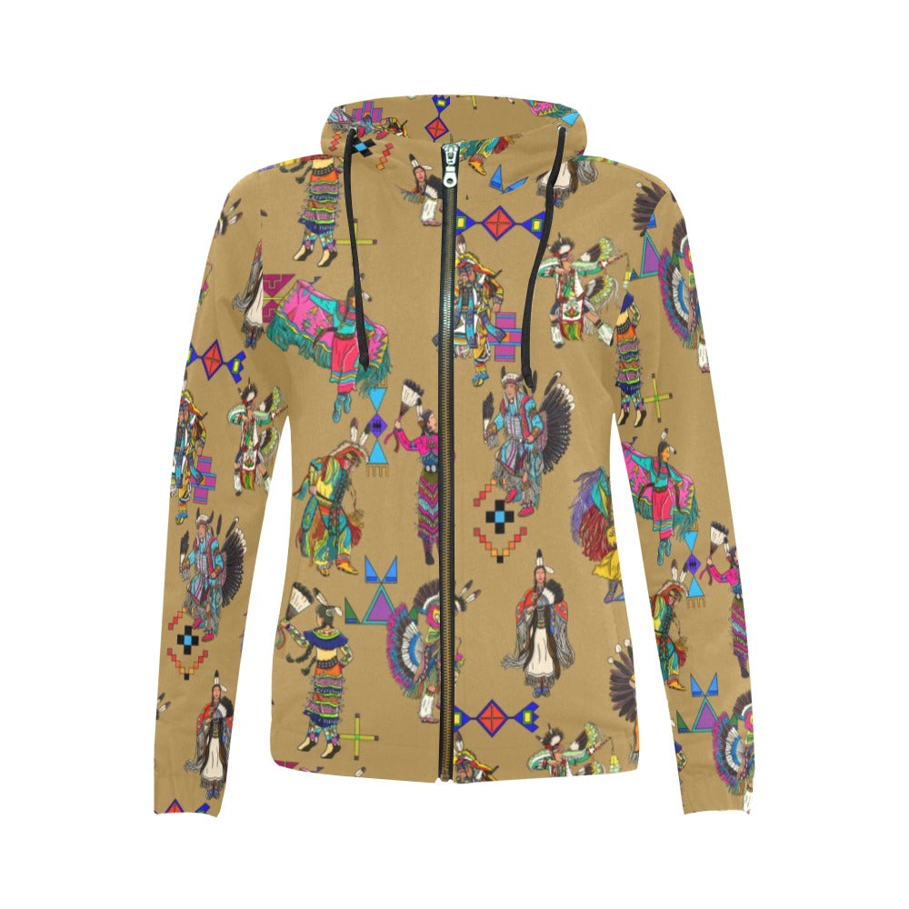 Grand Entry Dancers Earth Full Zip Hoodie for Women