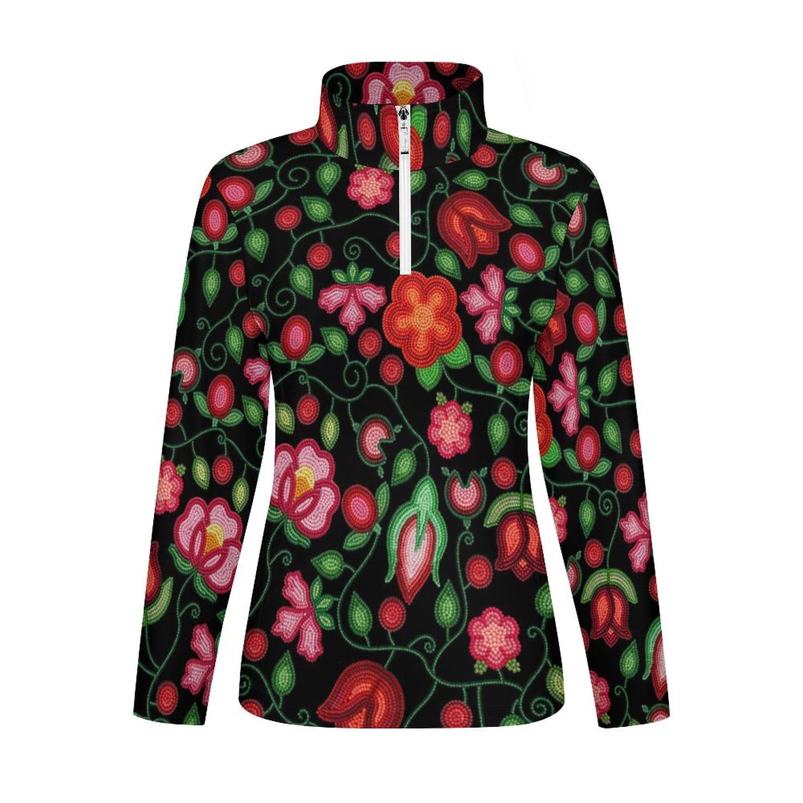 Rose Reverie Black Long Sleeve Yoga Shirt