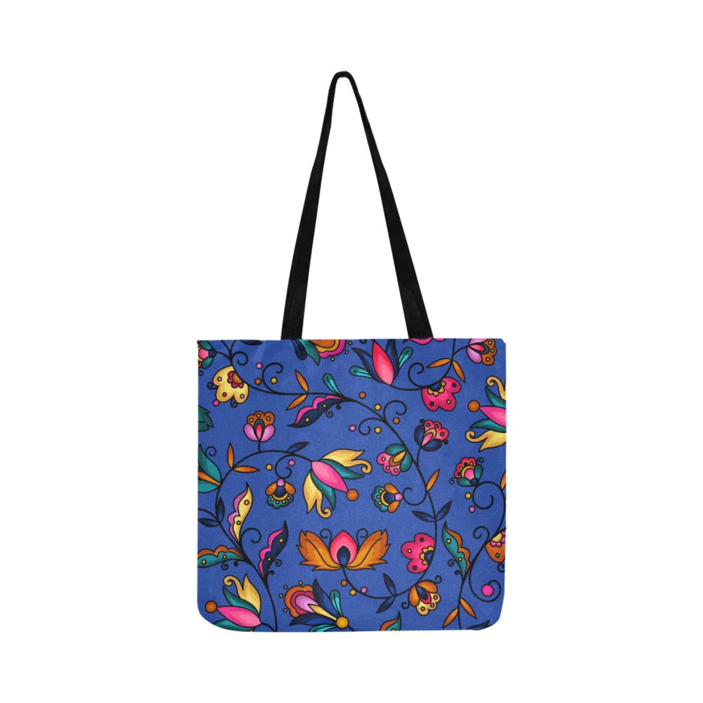 Copper Prairie Petals Blue Reusable Shopping Bag (Two sides)
