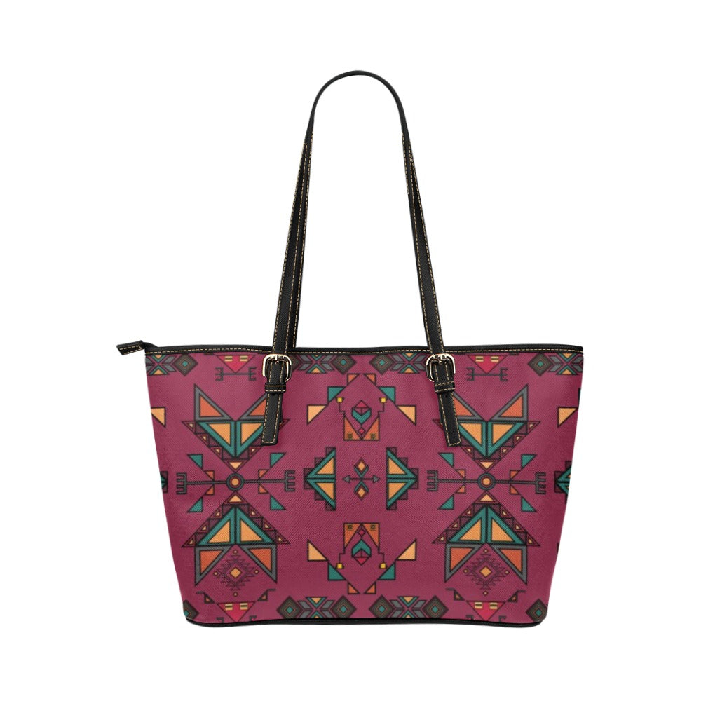 Arrow dawn Maroon Leather Tote Bag/Large