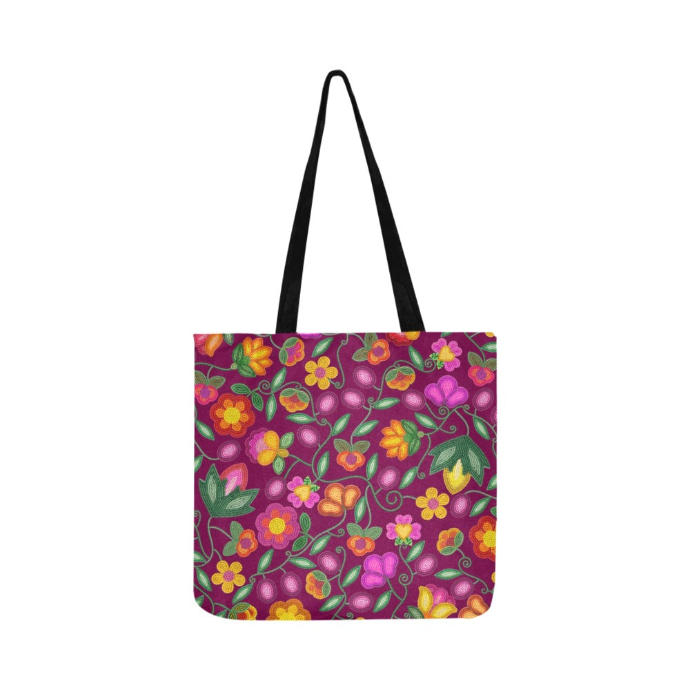 Boreal Bounty Dark Magenta Reusable Shopping Bag (Two sides)