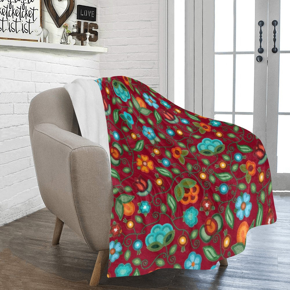 Prairie Fire Petals Red Ultra-Soft Micro Fleece Blanket 50"x60"