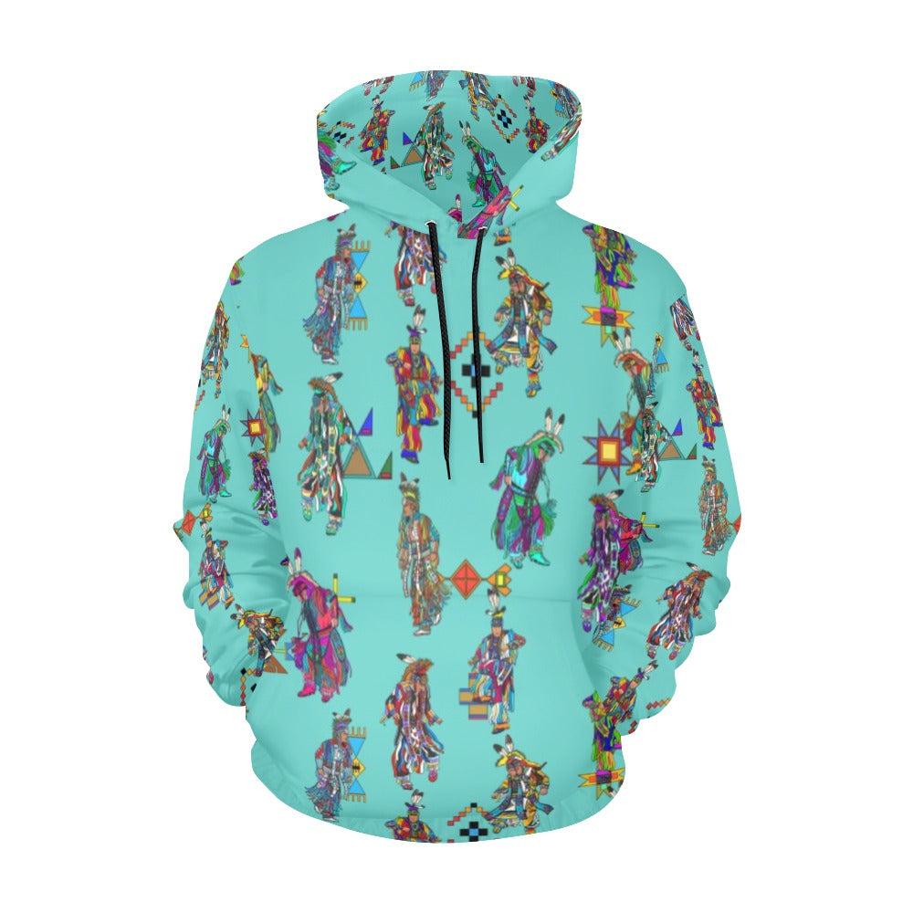 Men's Grass Dancers Eggshell Blue Hoodie for Men (USA Size)