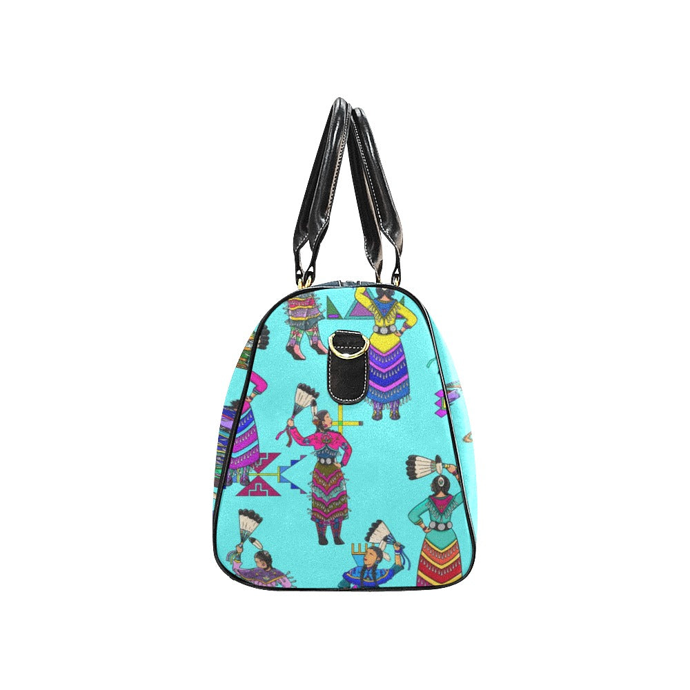 Women's Jingle Dancers Turquoise Waterproof Travel Bag/Small