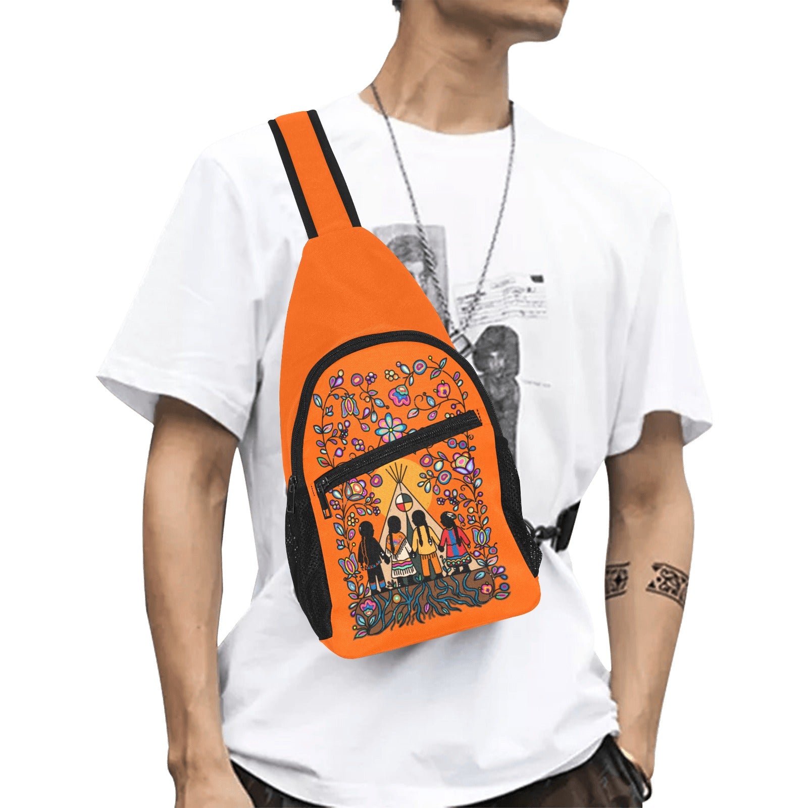 Rooted in Culture All Over Print Chest Bag