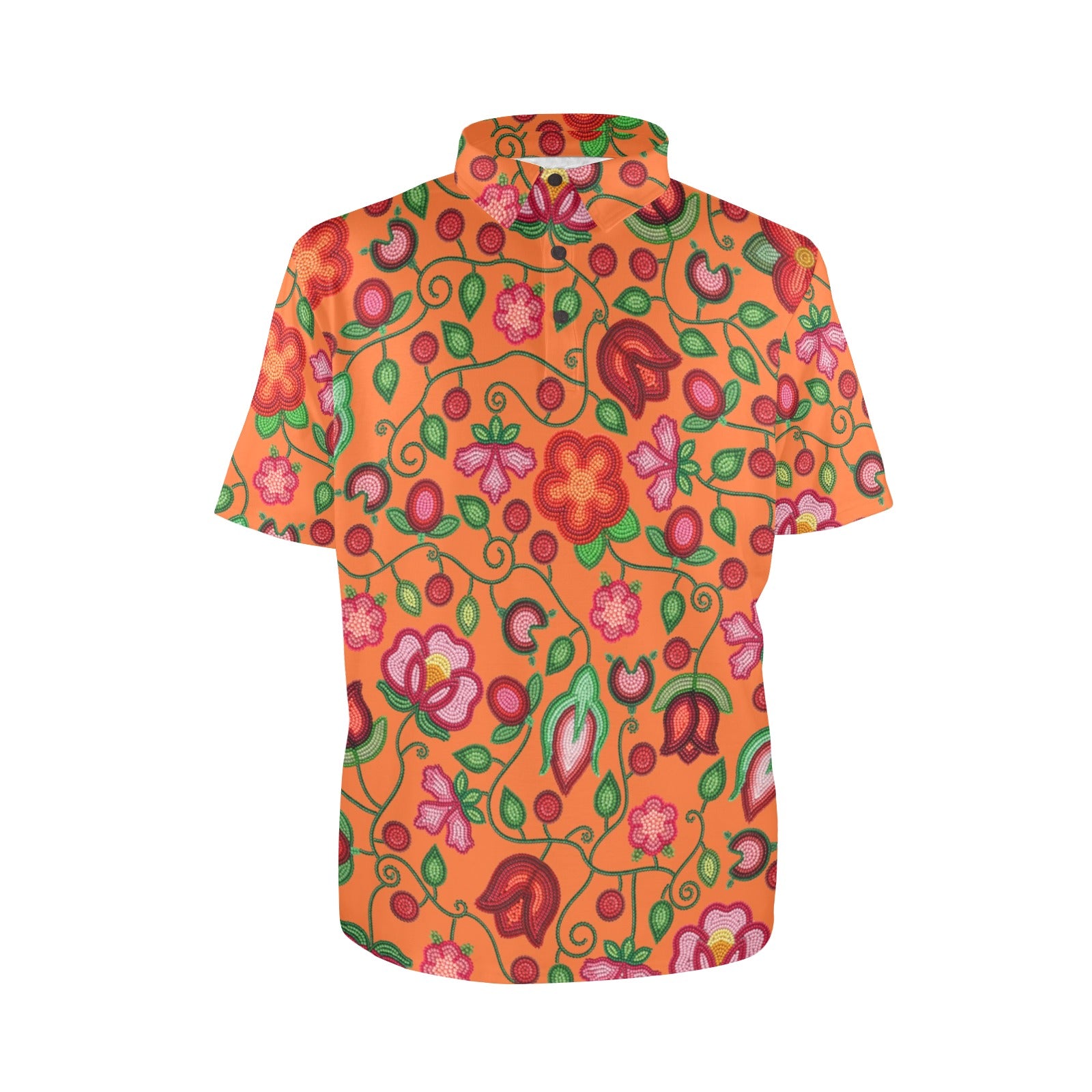 Rose Reverie Orange Polo Shirt