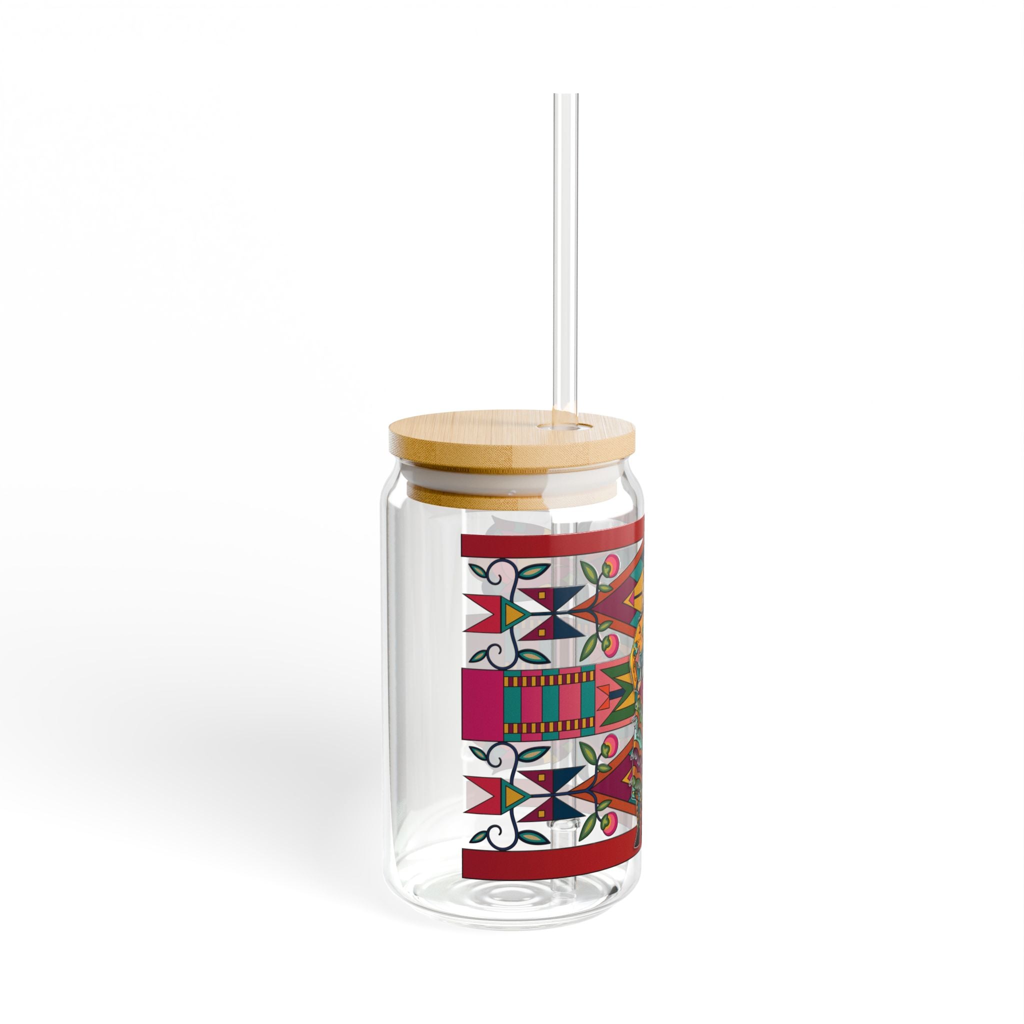 Jingle Dancer 4 Colorful 16oz Sipper Glass with Straw