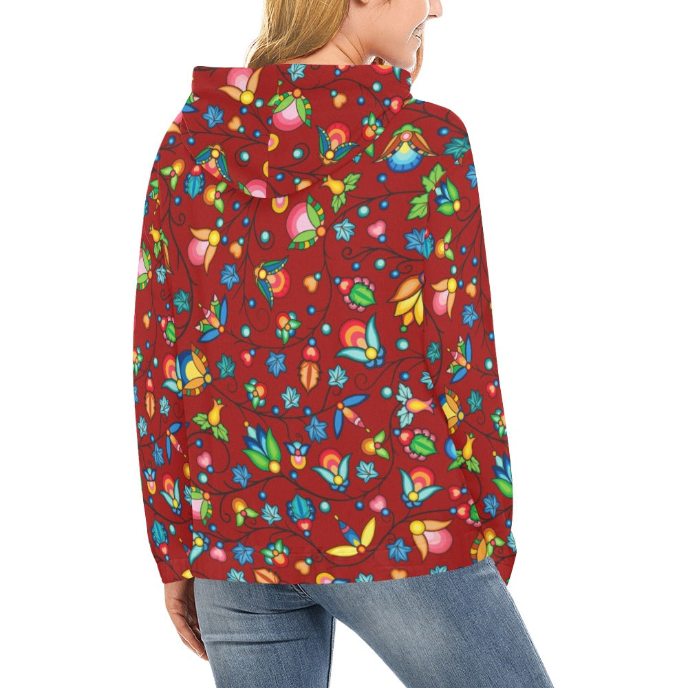 Prairie Plains Spirit Red Hoodie for Women (USA Size)