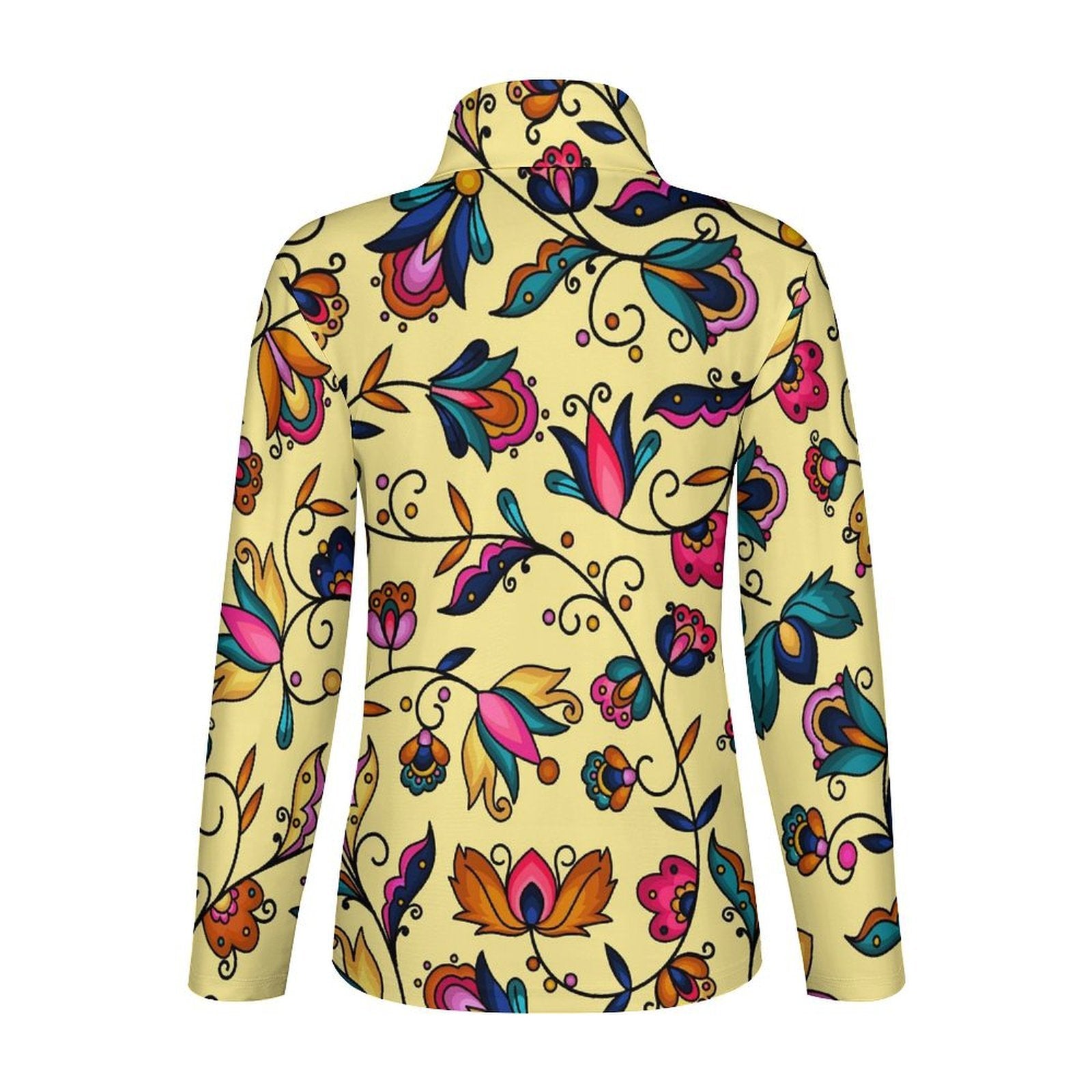 Copper Prairie Petals Yellow Long Sleeve Yoga Shirt
