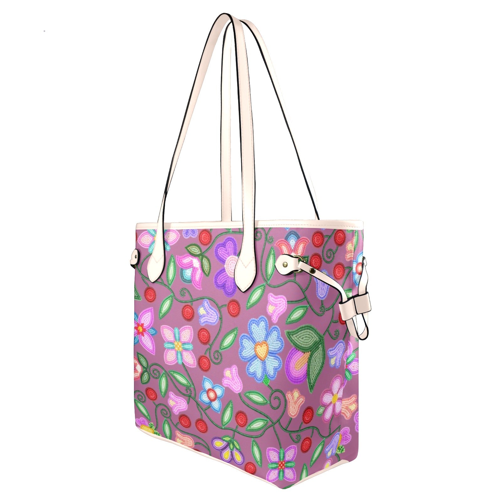 Petal Harmony Dusty Rose Clover Canvas Tote Bag