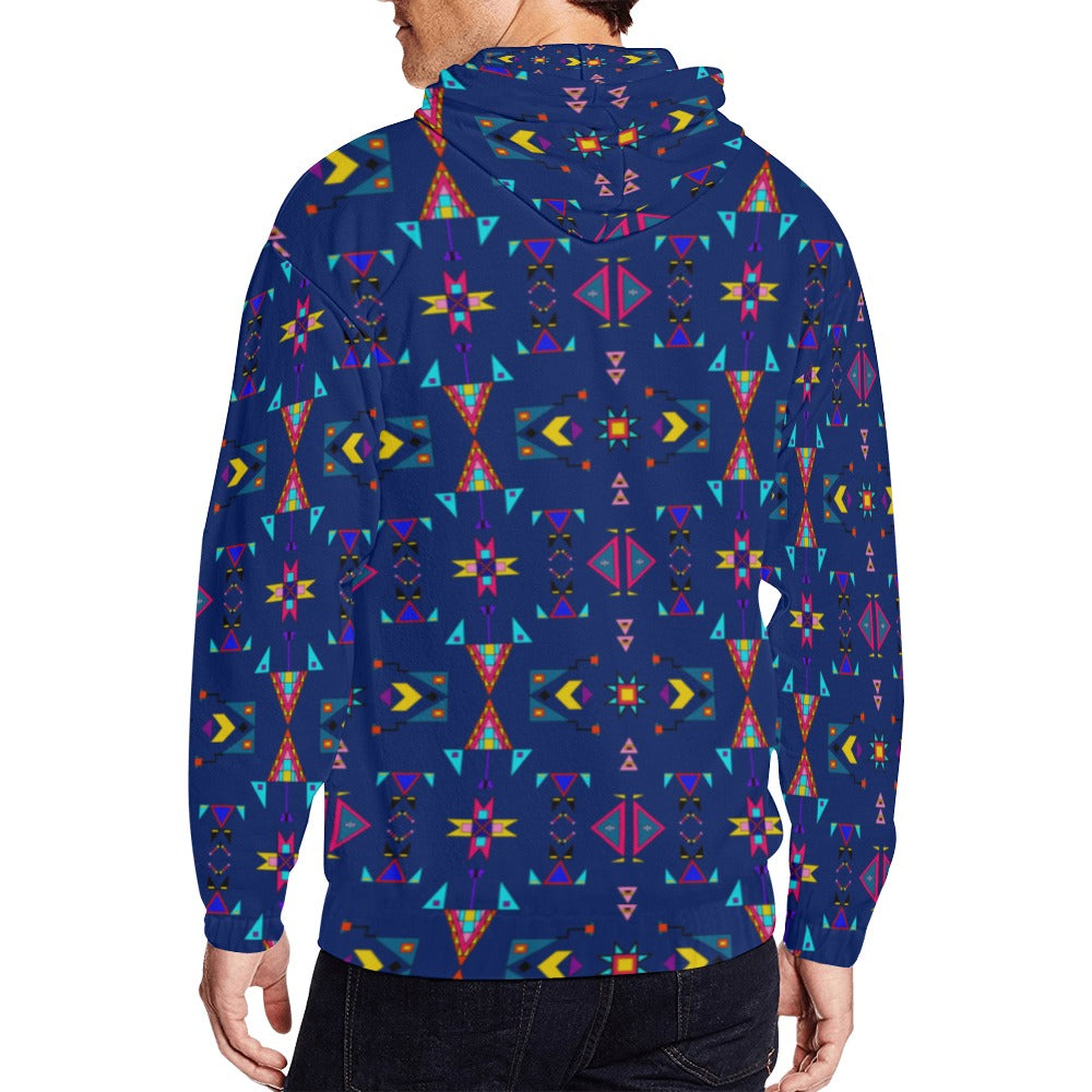 Enemy Territory Dark Navy Men's Zipper Hoodie