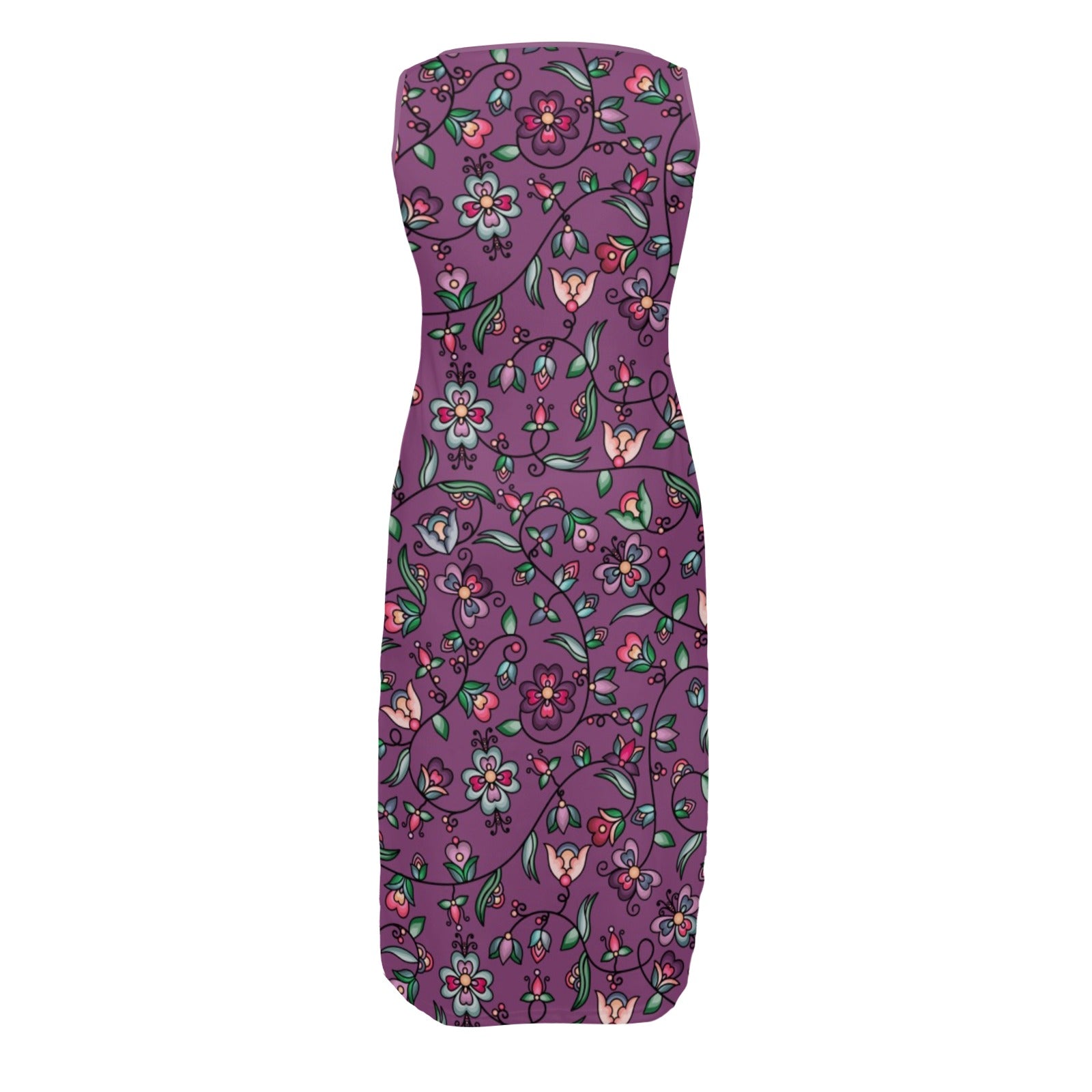 Amber Evening Garland Purple Phaedra Sleeveless Open Fork Long Dress