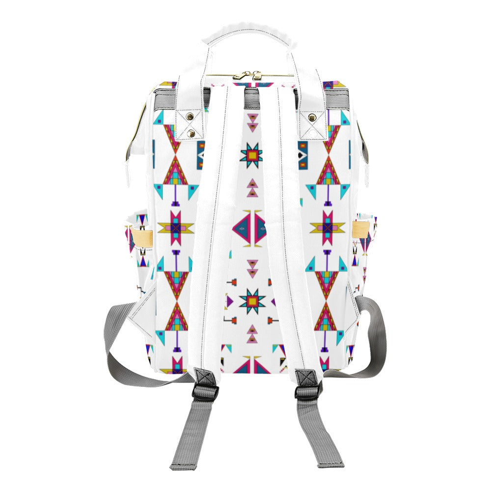 Enemy Territory White Multi-Function Diaper Backpack/Diaper Bag