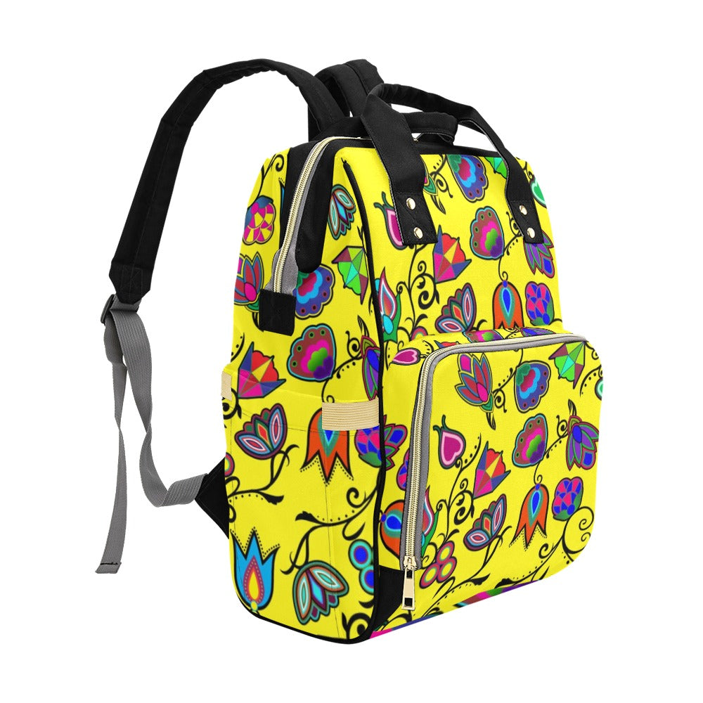 Indigenous Paisley Yellow Multi-Function Diaper Backpack