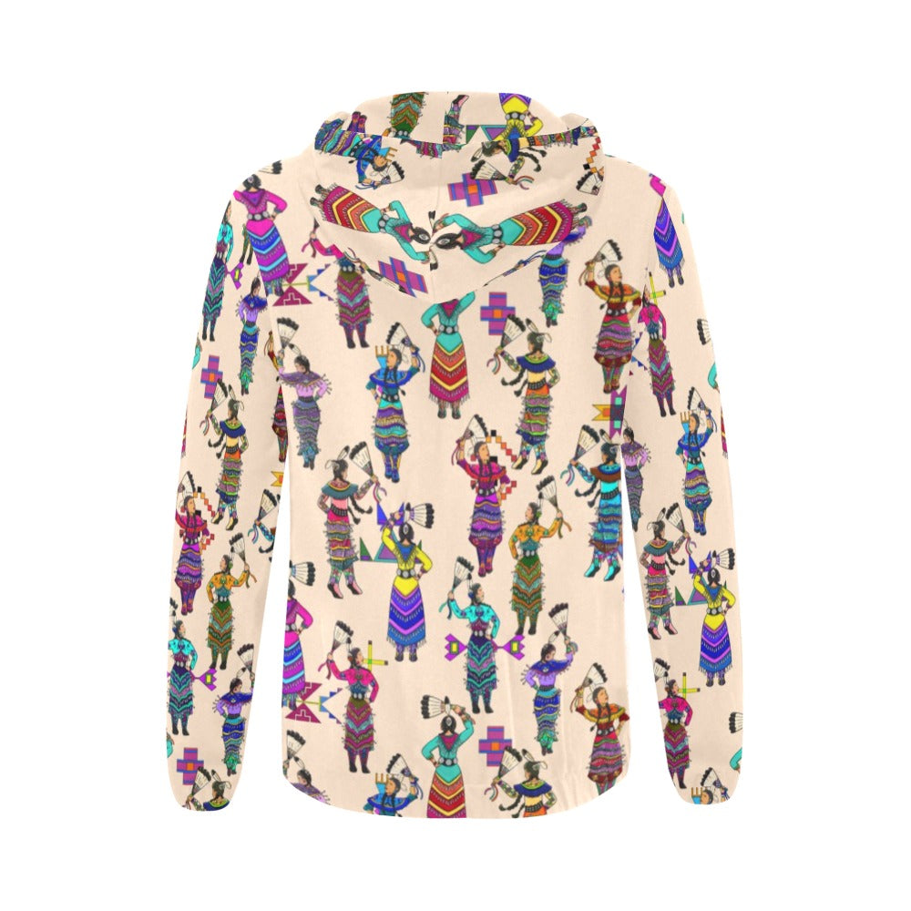 Women's Jingle Dancers Muslin Full Zip Hoodie for Women