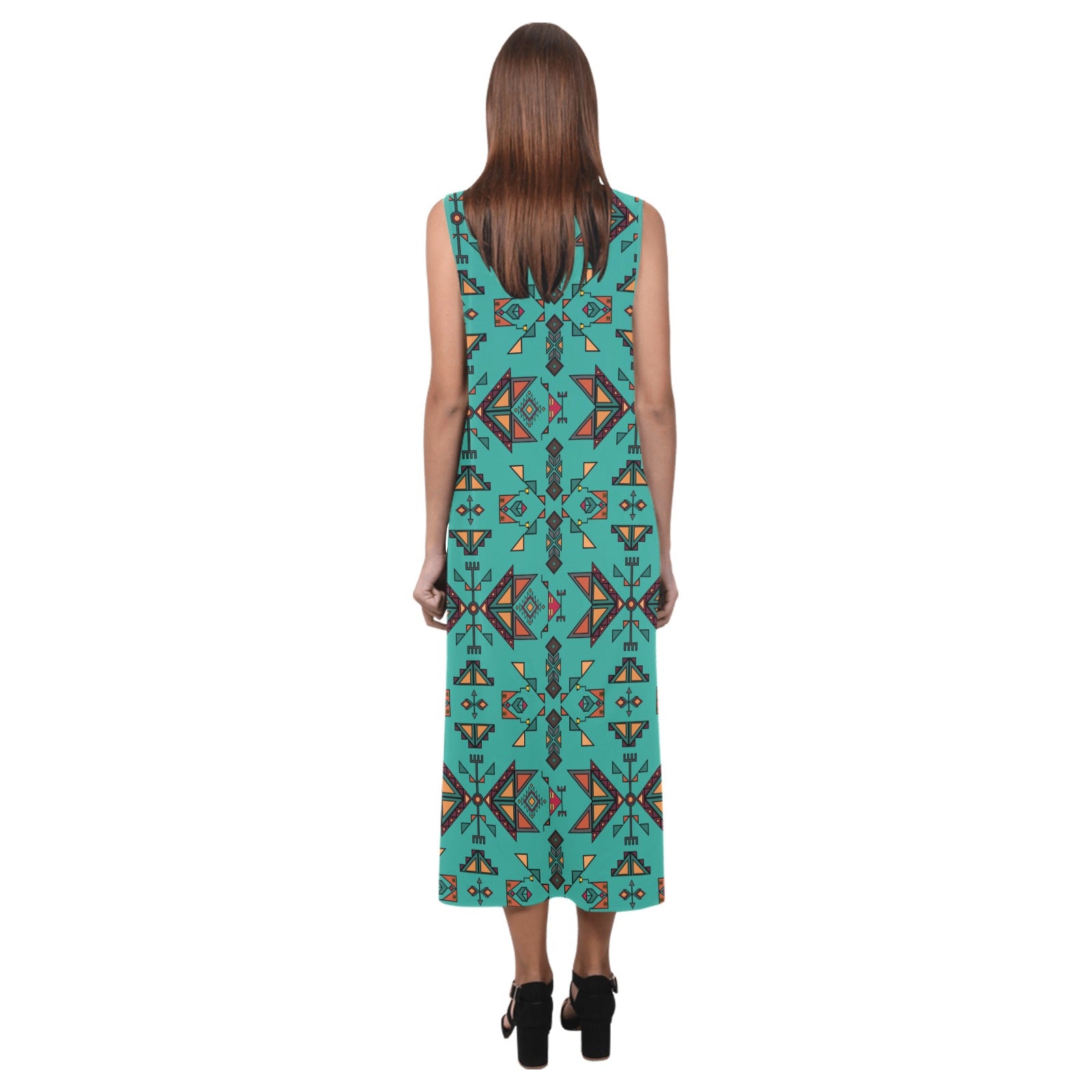 Arrow Dawn Turquoise Phaedra Sleeveless Open Fork Long Dress