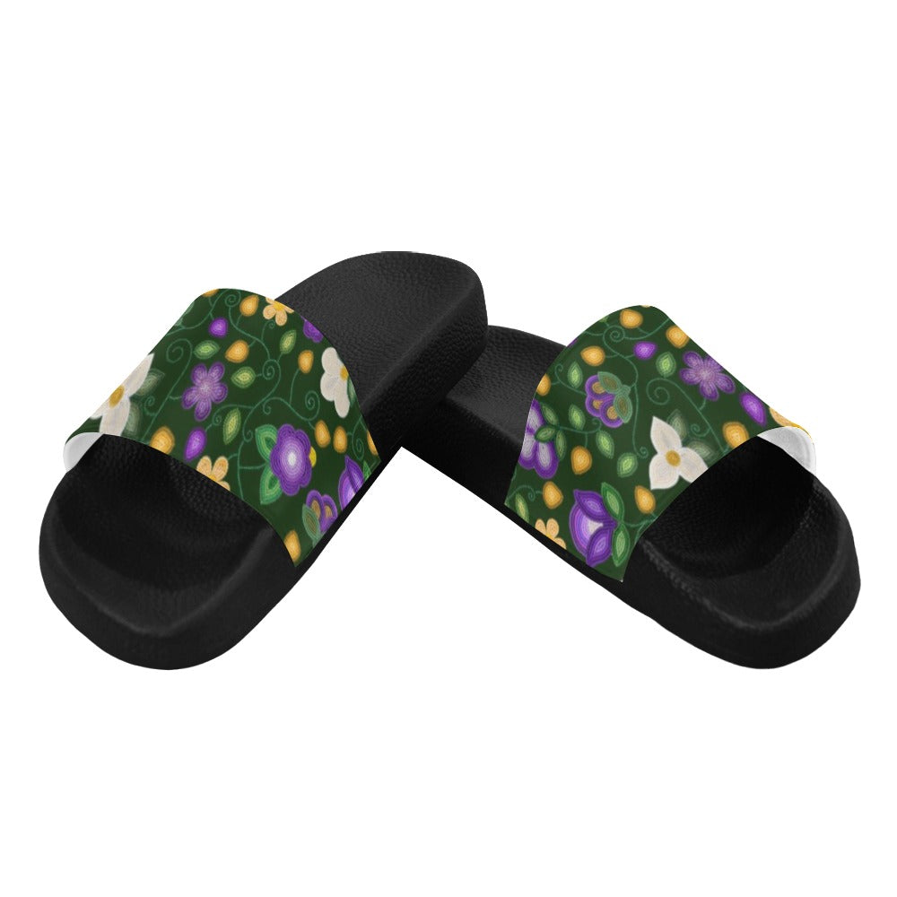 Midnight Moss Bloom Forest Women's Slide Sandals