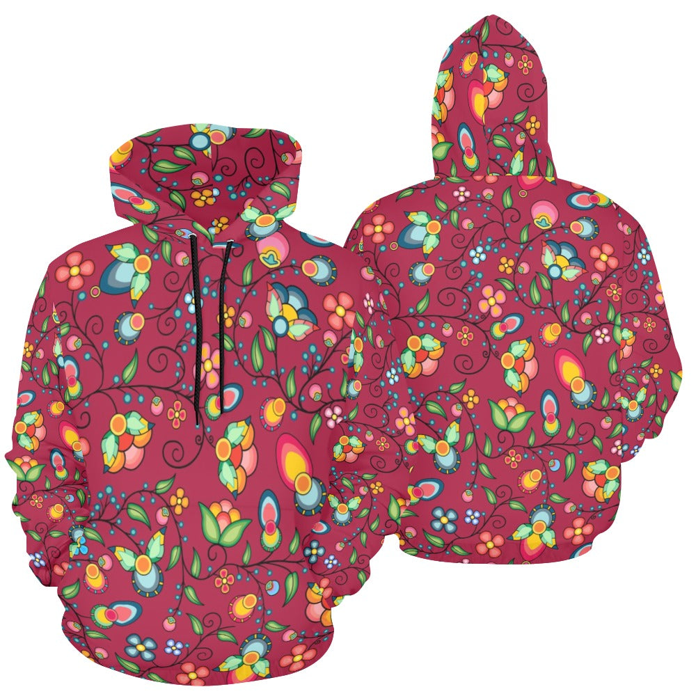 Floral Bounty Magenta Hoodie for Women (USA Size)