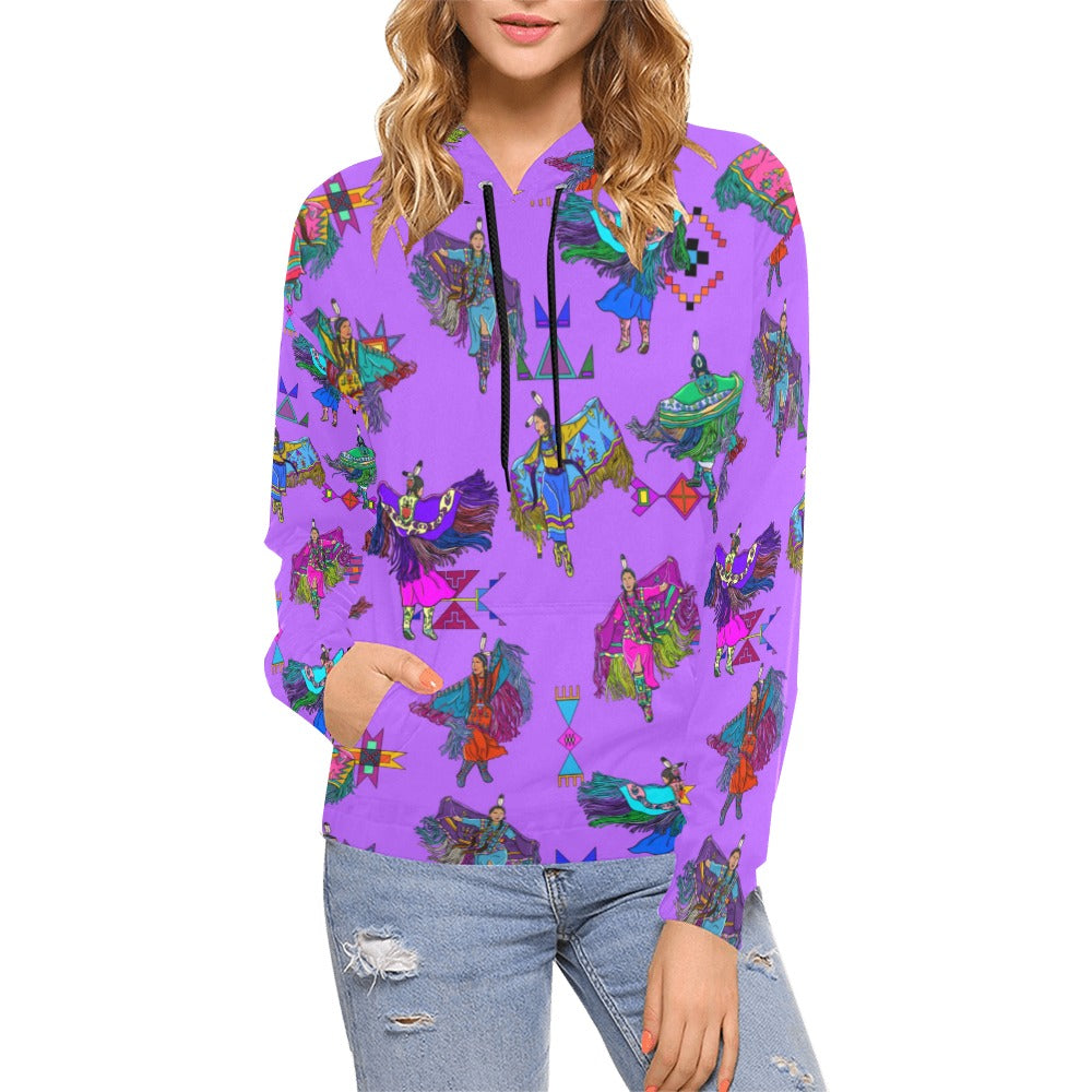 Women's Fancy Dancers Purple Hoodie for Women (USA Size)