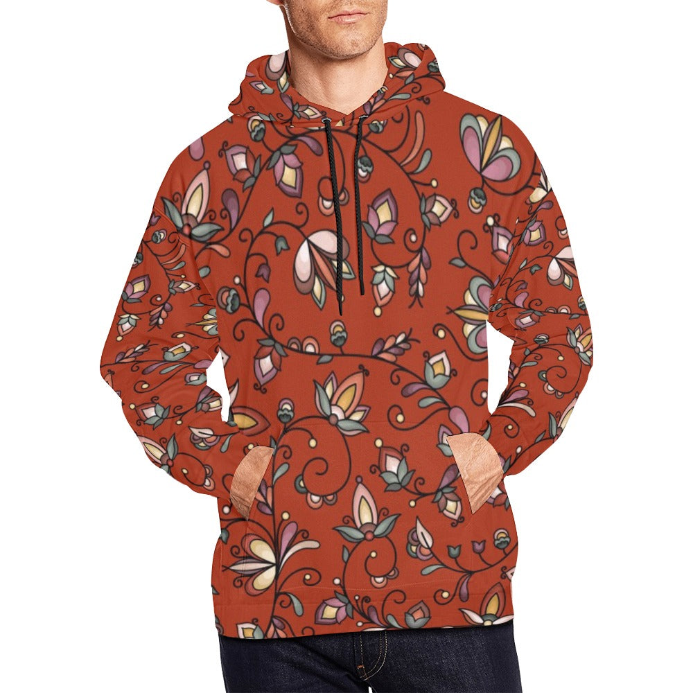 Burnt Sky Petals Red Hoodie for Men (USA Size)
