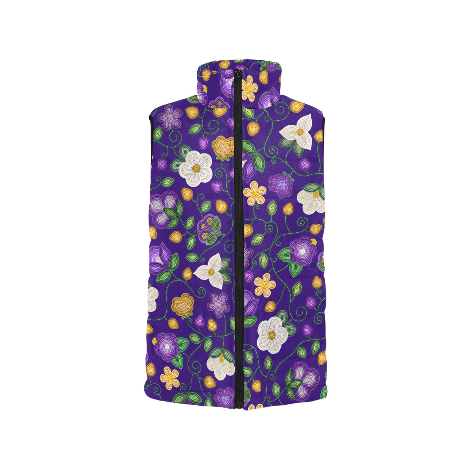 Midnight Moss Bloom Aubergine Women's Padded Vest Jacket