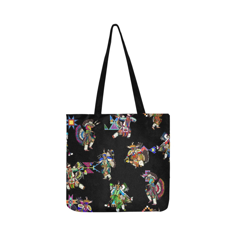Men's Fancy Dancer Black Reusable Shopping Bag (Two sides)