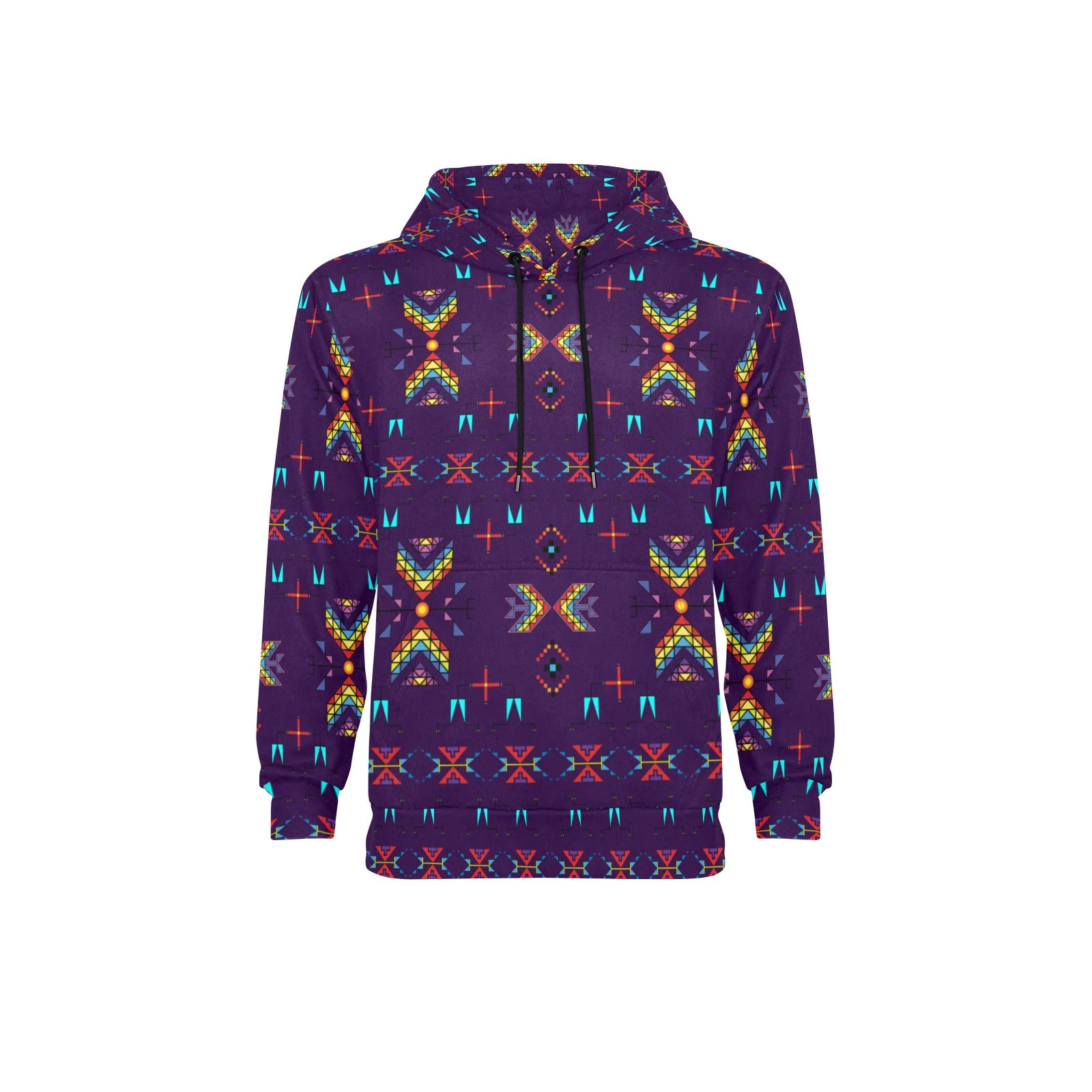 Rainy Chief Rainbow Dark Purple Men's Long Sleeve Fleece Hoodie