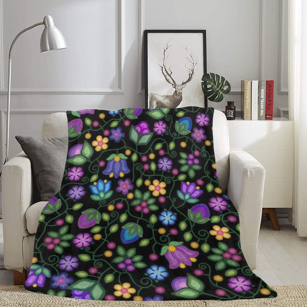 Bloom Uplift Black Ultra-Soft Micro Fleece Blanket 60"x80"