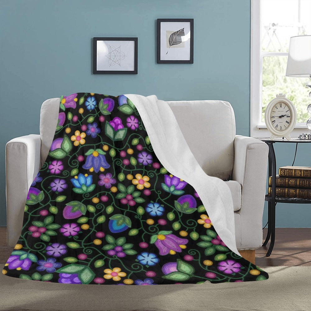 Bloom Uplift Black Ultra-Soft Micro Fleece Blanket 60"x80"