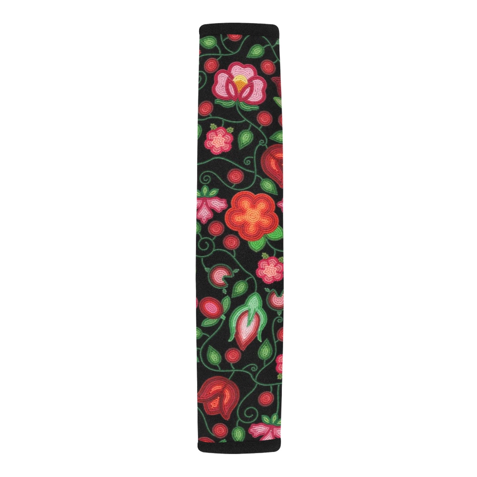 Rose Reverie Black Car Seat Belt Cover 7''x12.6'' (Pack of 2)
