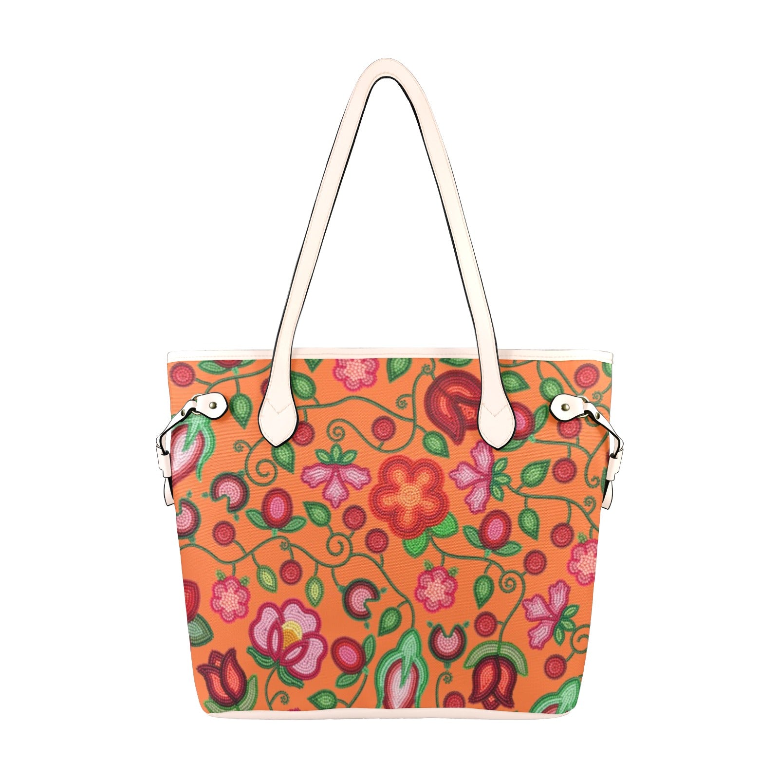 Rose Reverie Orange Clover Canvas Tote Bag