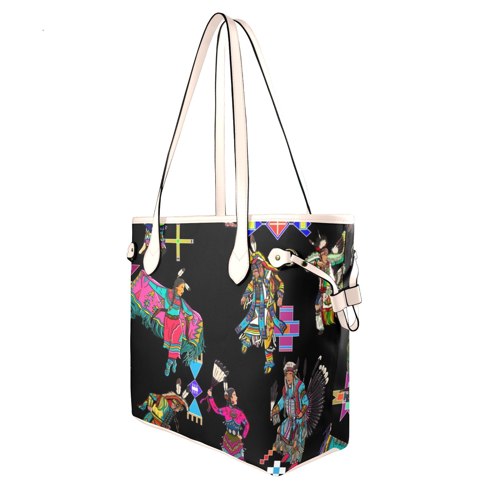 Grand Entry Dancers Black Clover Canvas Tote Bag