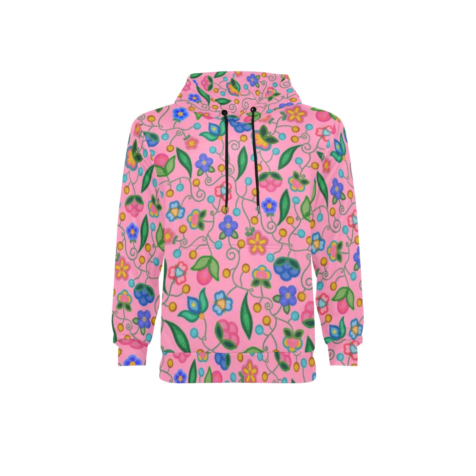 Skyberry Serenade Pink Men's Long Sleeve Fleece Hoodie