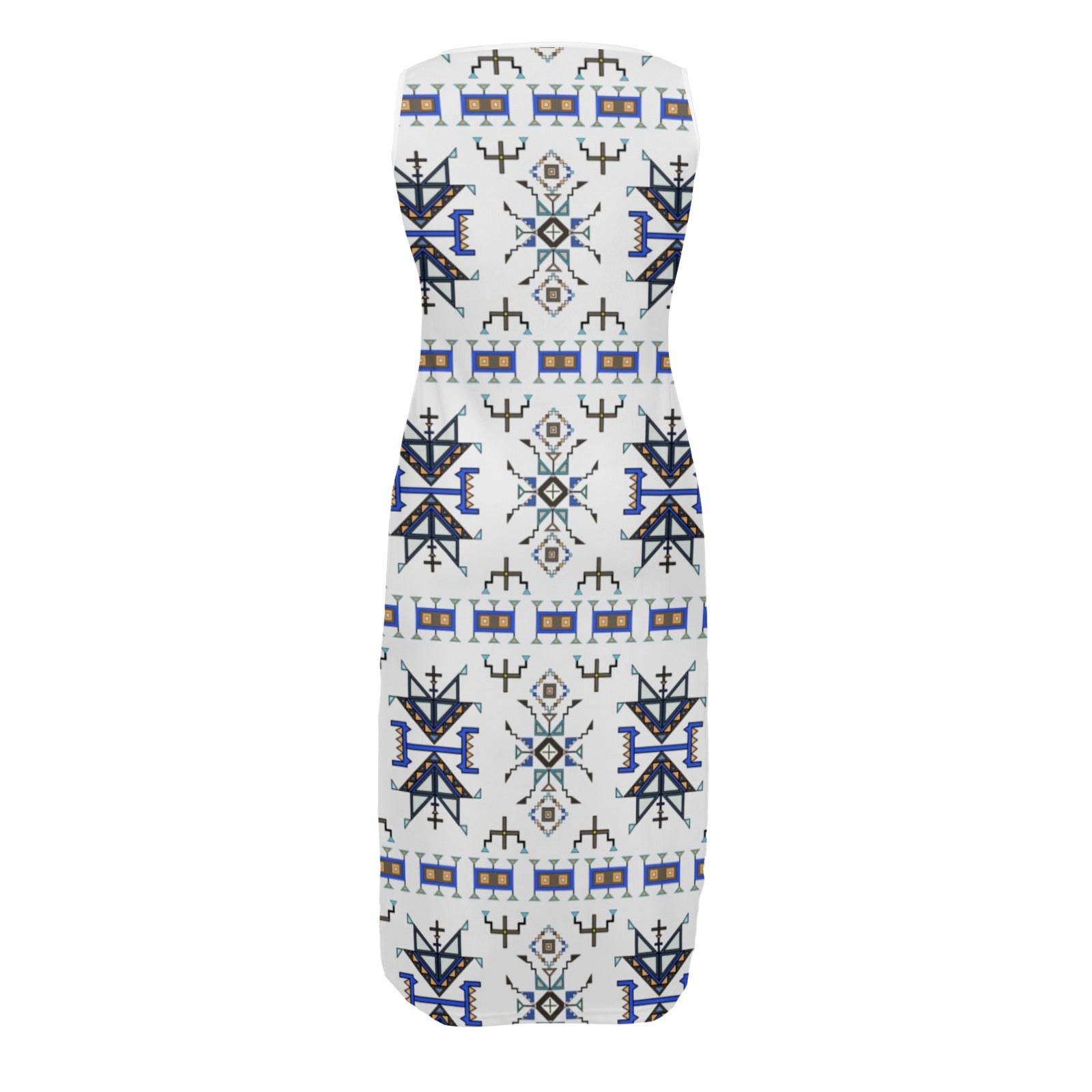 Eagle Strike White Phaedra Sleeveless Open Fork Long Dress