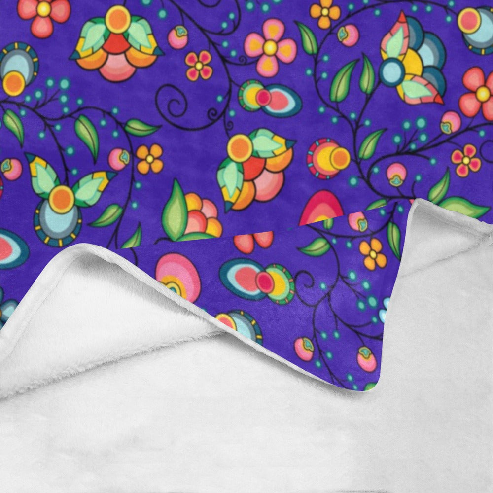 Floral Bounty Blue Ultra-Soft Micro Fleece Blanket 40"x50"